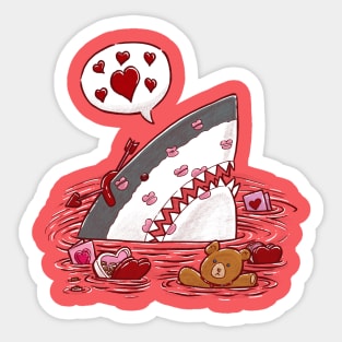 The Valentines Day Shark Sticker